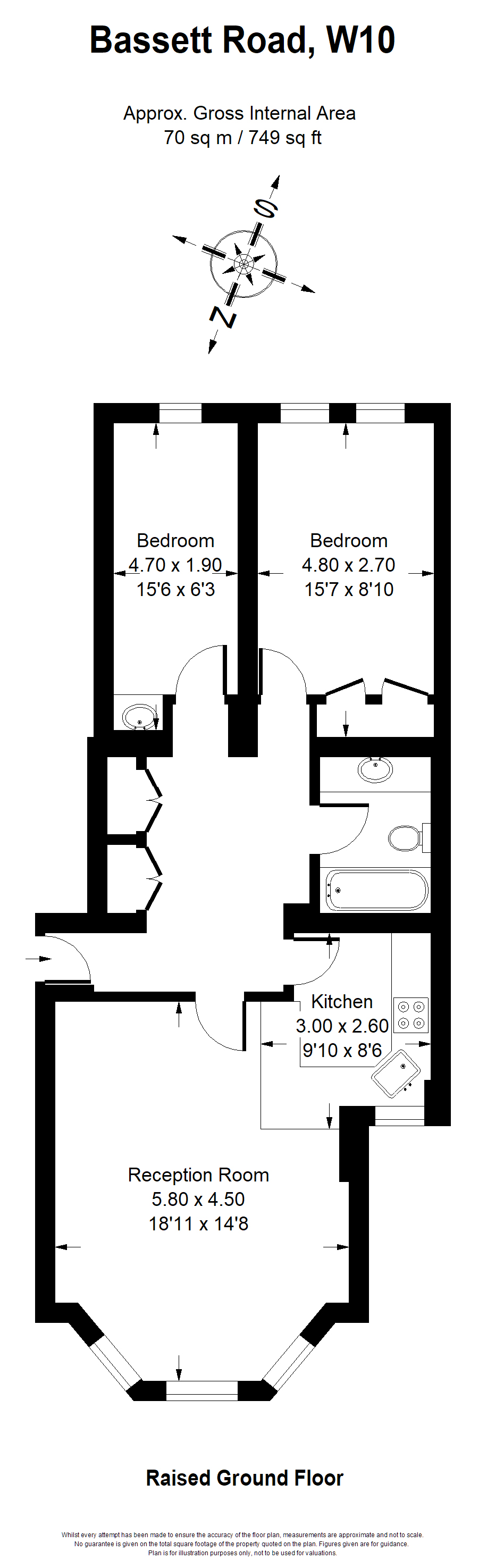 2 Bedrooms Flat for sale in Bassett Road, London W10