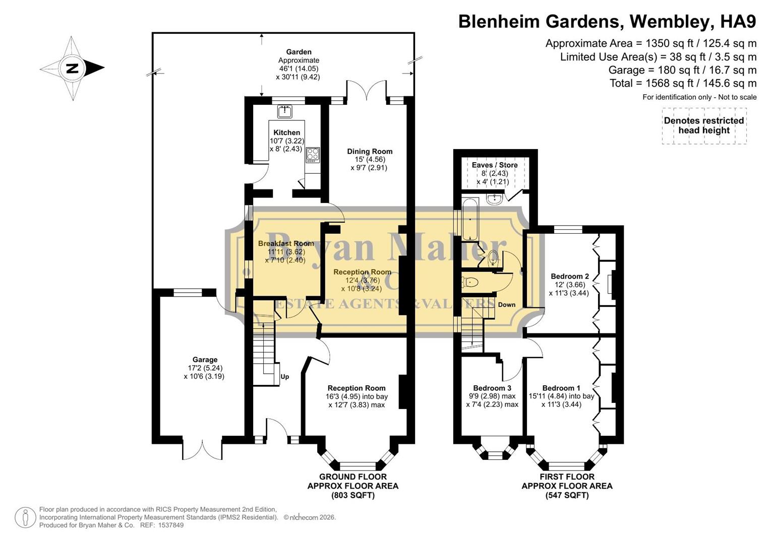 Blenheim Gardens, Wembley floorplan