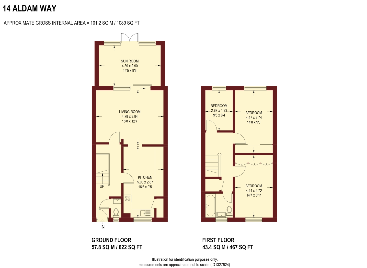14, Aldam Way, Sheffield floorplan