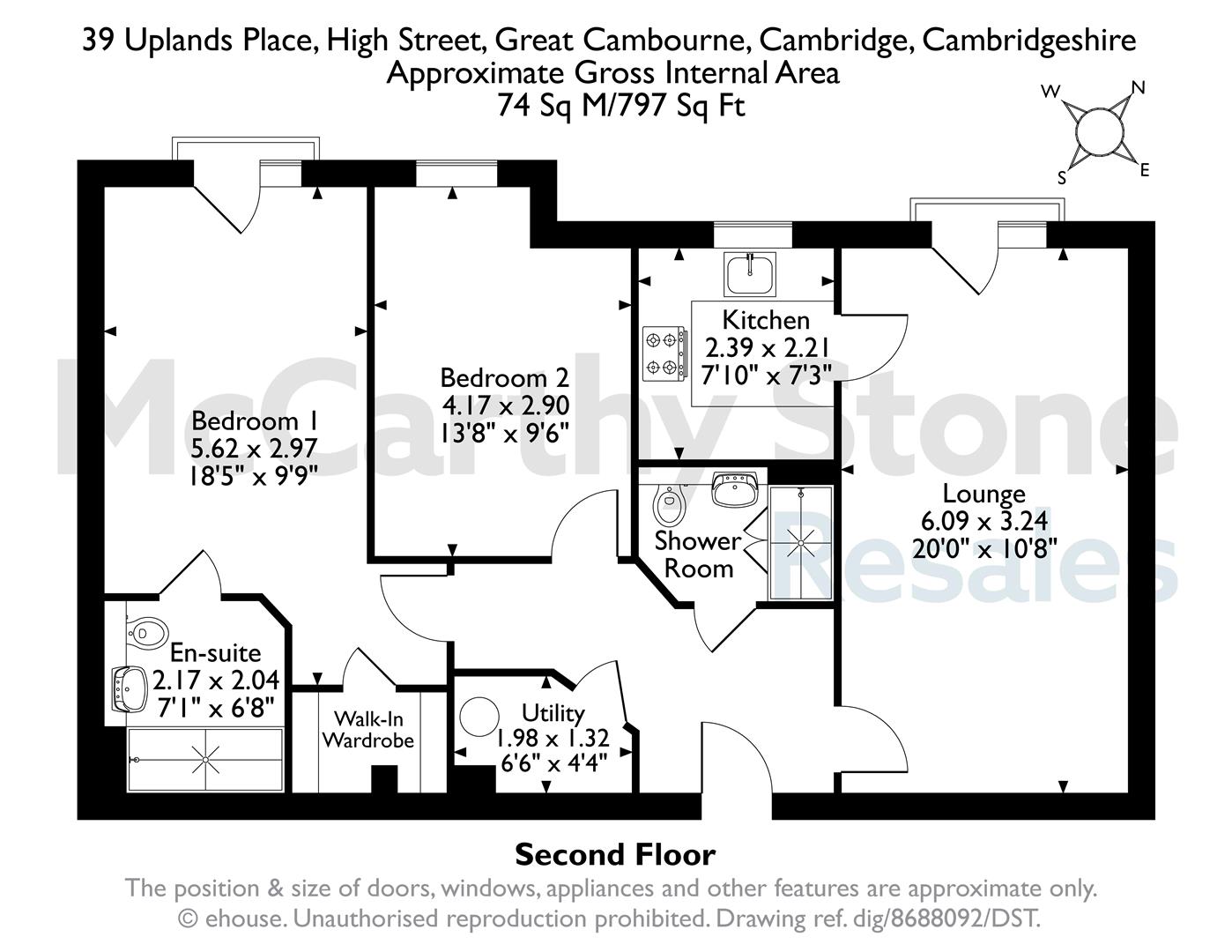 39 Uplands Place, High Street, Cambridge floorplan