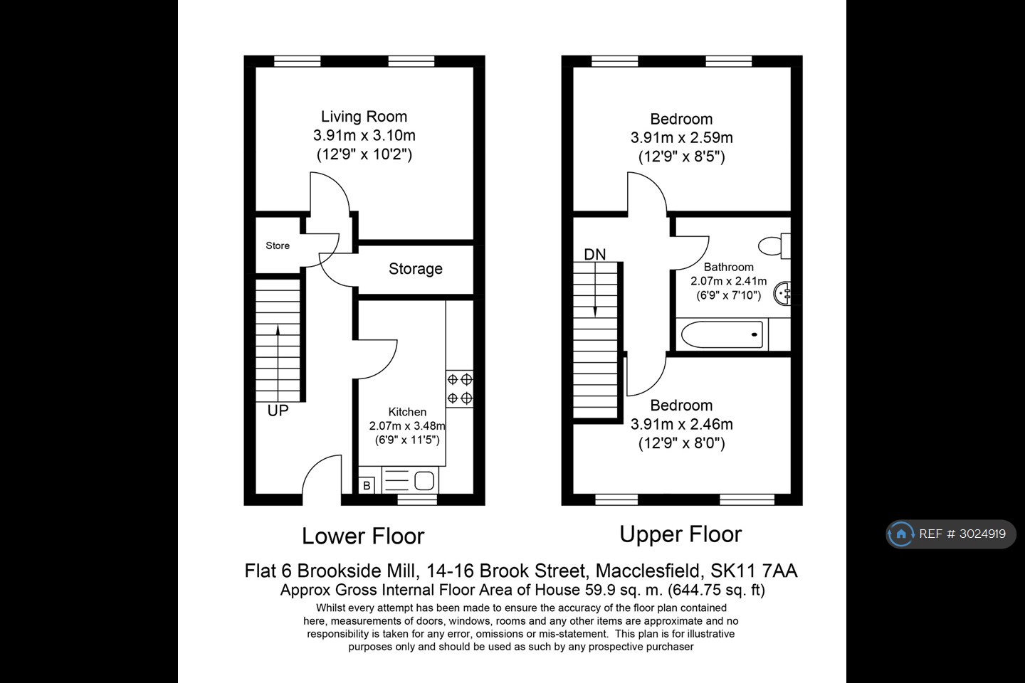 Flat  Brookside Mill, Brook Street, Macclessfield floorplan