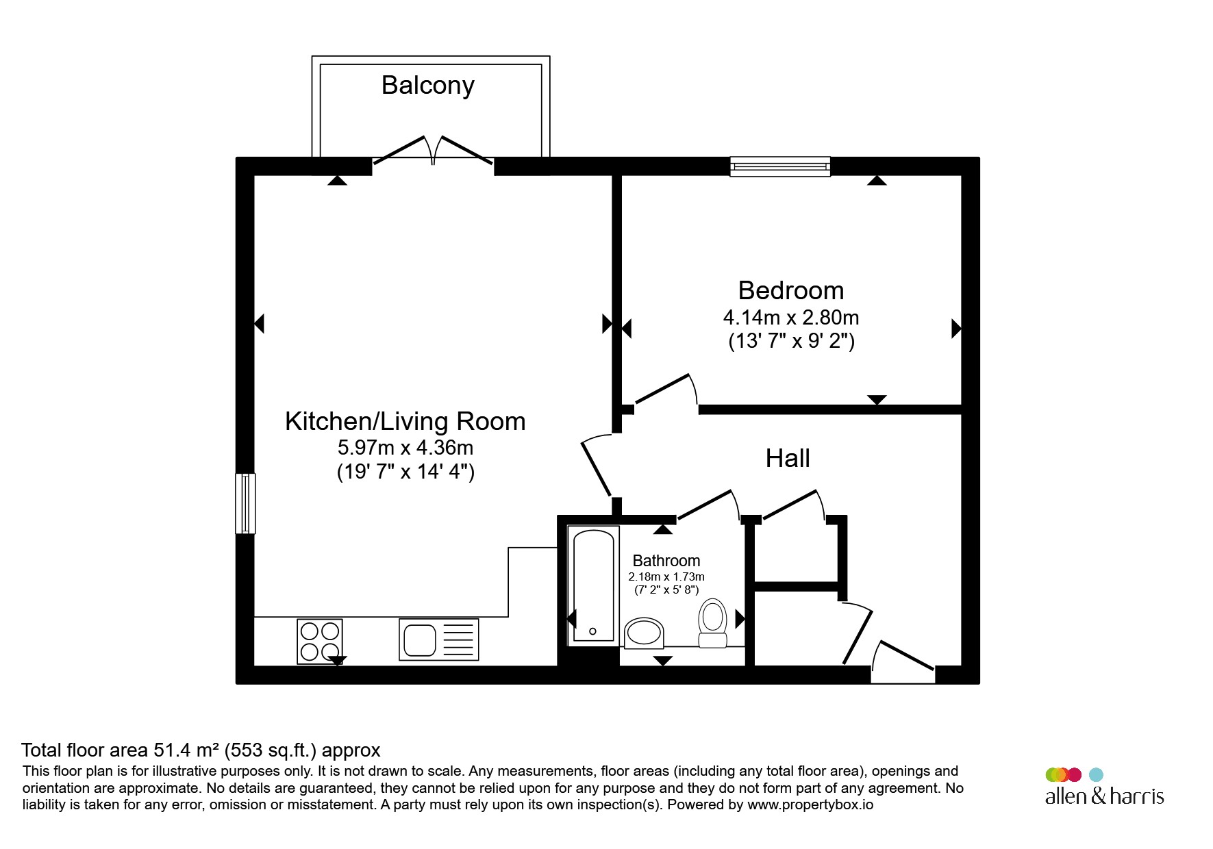 Flat 14, Lime Tree House, Hawkfield Road, Bristol floorplan