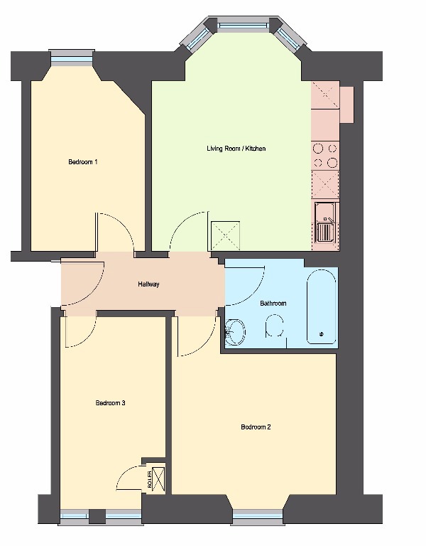 Flat GFL, 6, Bellefield Avenue, Dundee floorplan