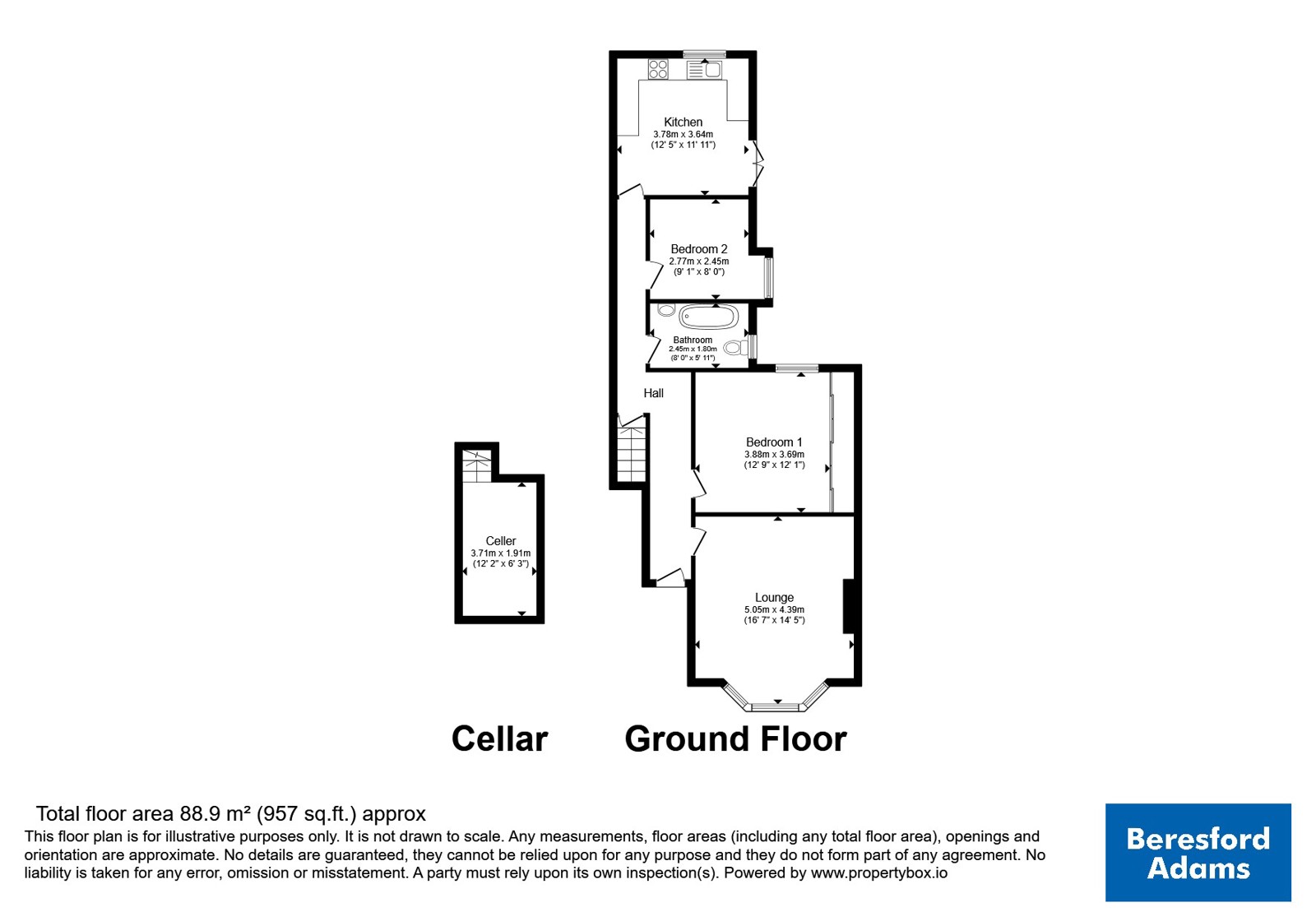 Flat 1, 2, Sefton Road, Colwyn Bay floorplan