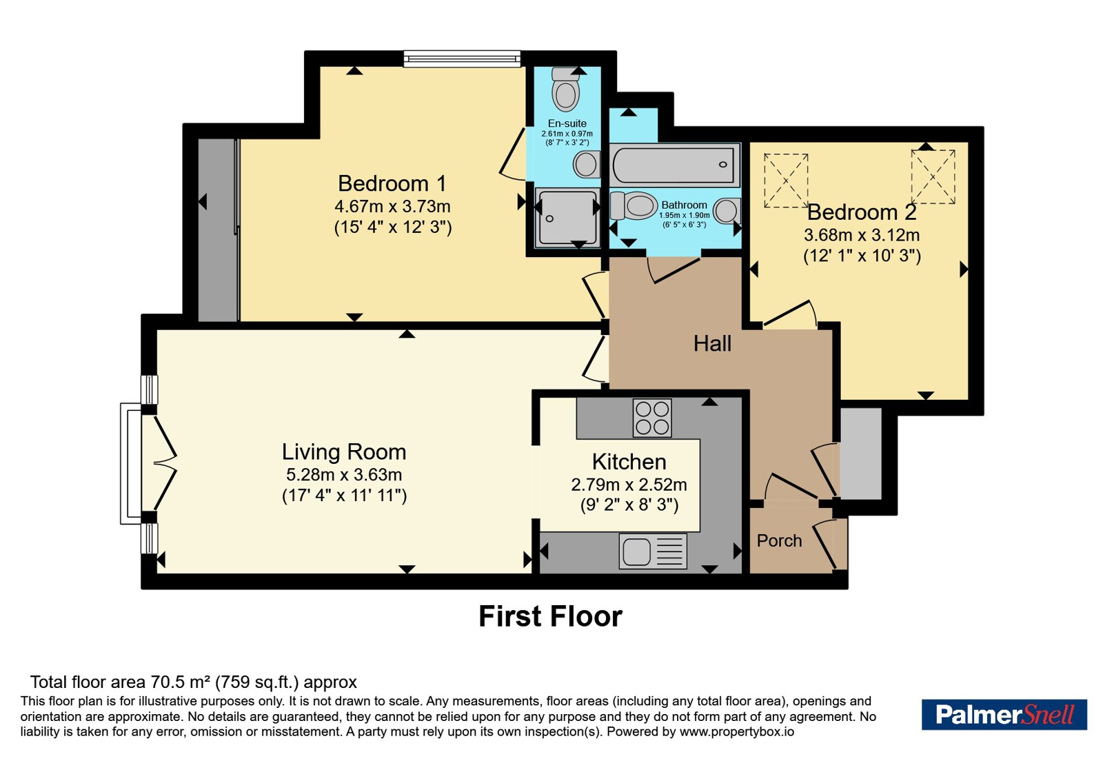 Flat 5B, Heathlands Lodge 6-8,, West Moors Road, Dorset floorplan