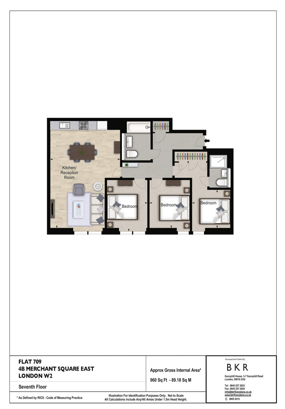 4,Apartment 709, Merchant Square East, London floorplan