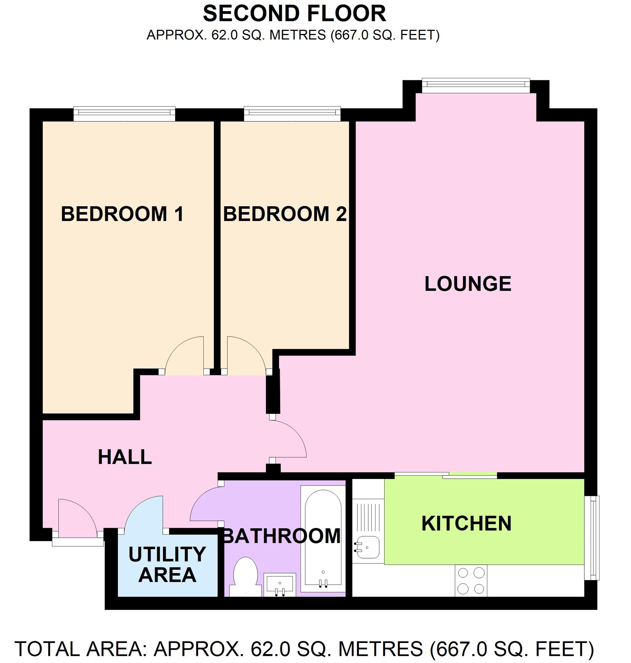 2 Bedrooms Flat for sale in Jayson Court, 44 Ashburton Road, Croydon, London CR0