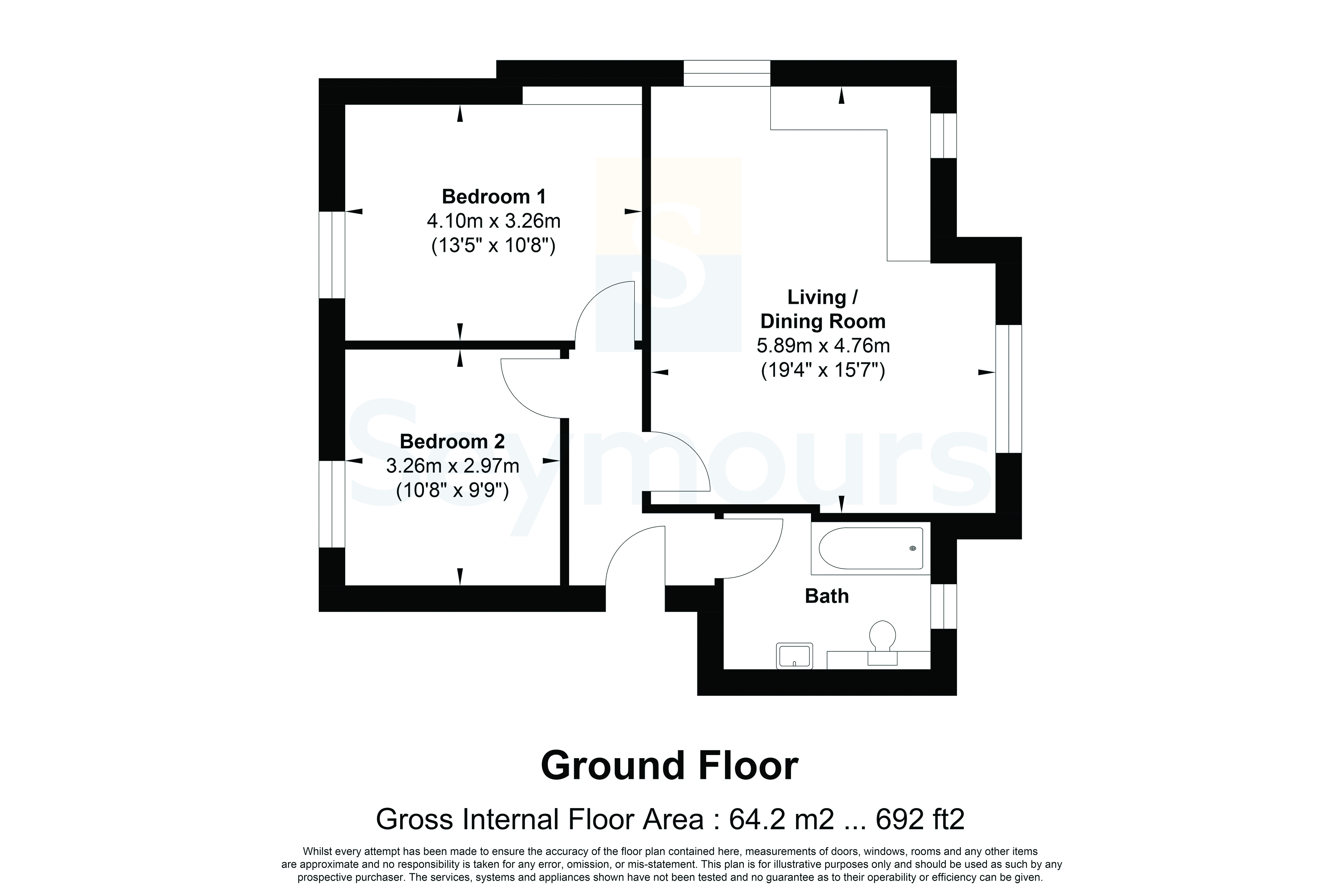 Flat 1, Wey House,, Broadmead Road, Woking floorplan