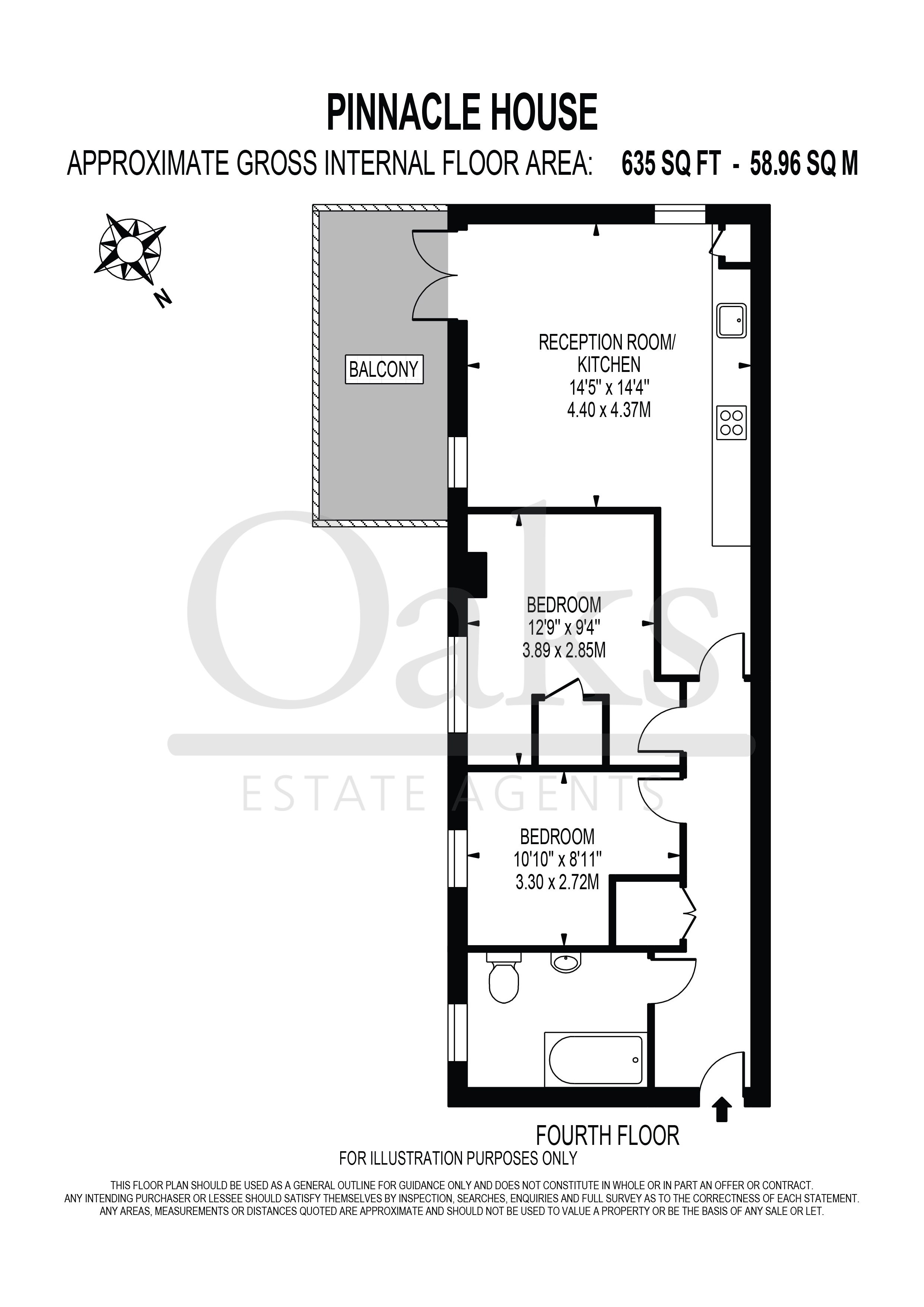 Flat 16 Pinnacle House, 4, Ridge Place, Kent floorplan