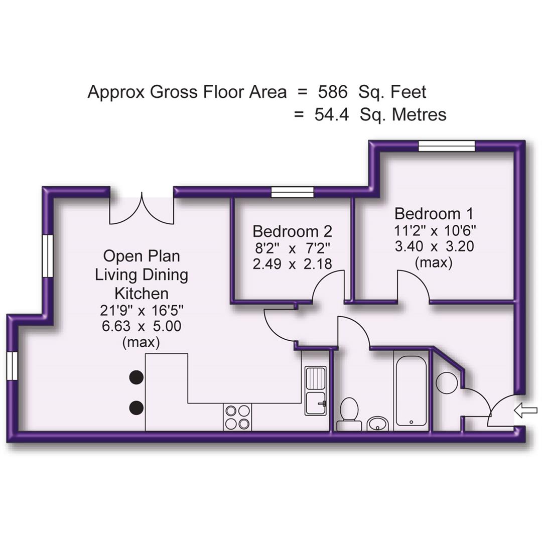 Apartment 16 Sycamore Court, 180, Carrington Lane, Sale floorplan
