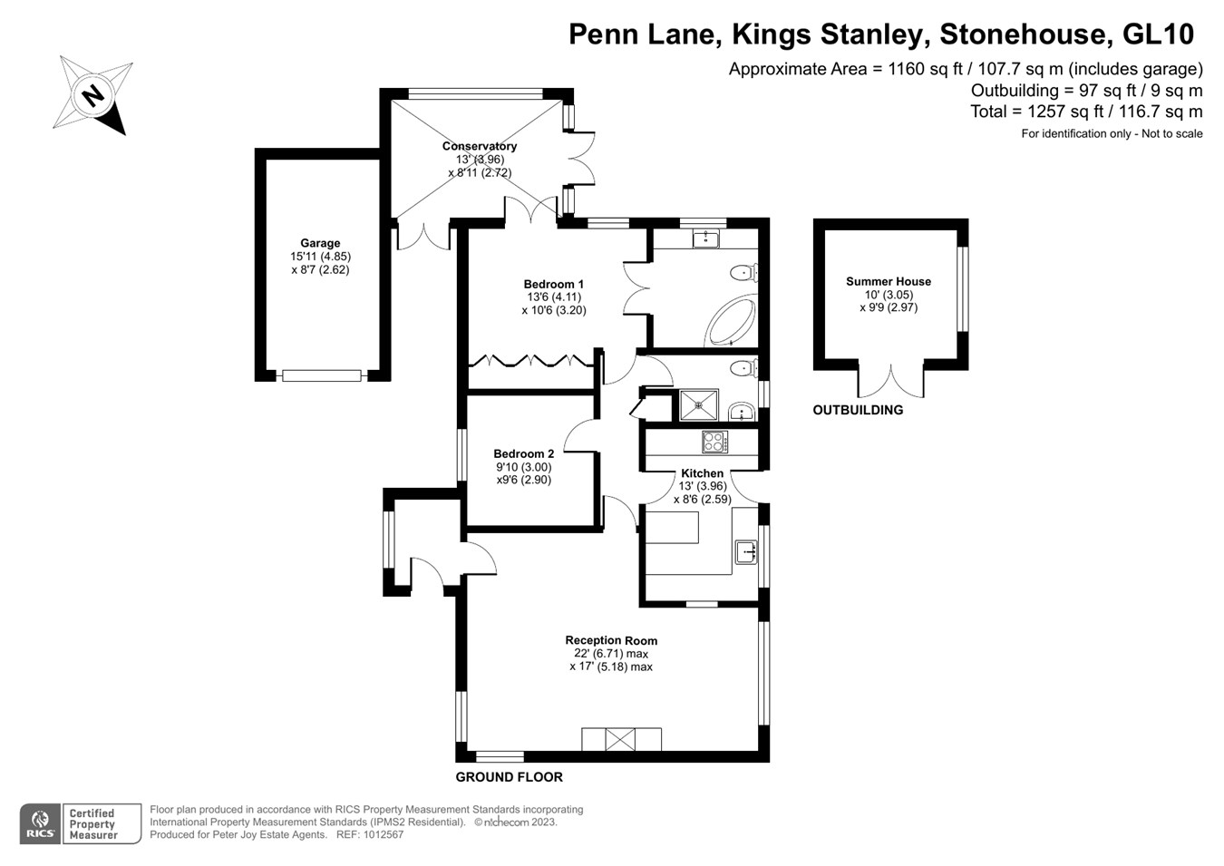 Penn Lane, Kings Stanley, Stonehouse GL10, 2 bedroom detached bungalow