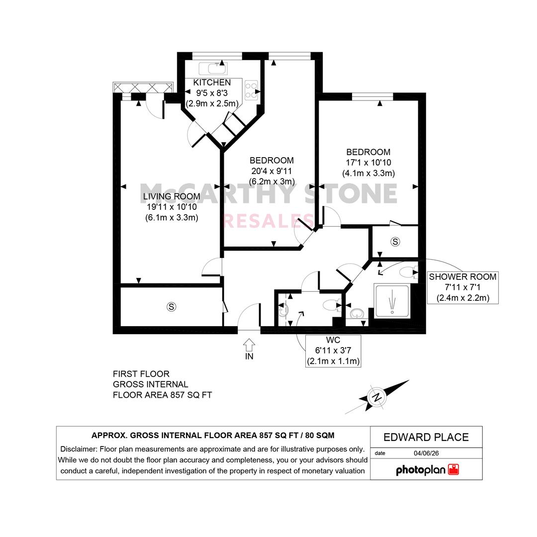 29 Edward Place, 14 Churchfield Road, Walton-On-Thames floorplan