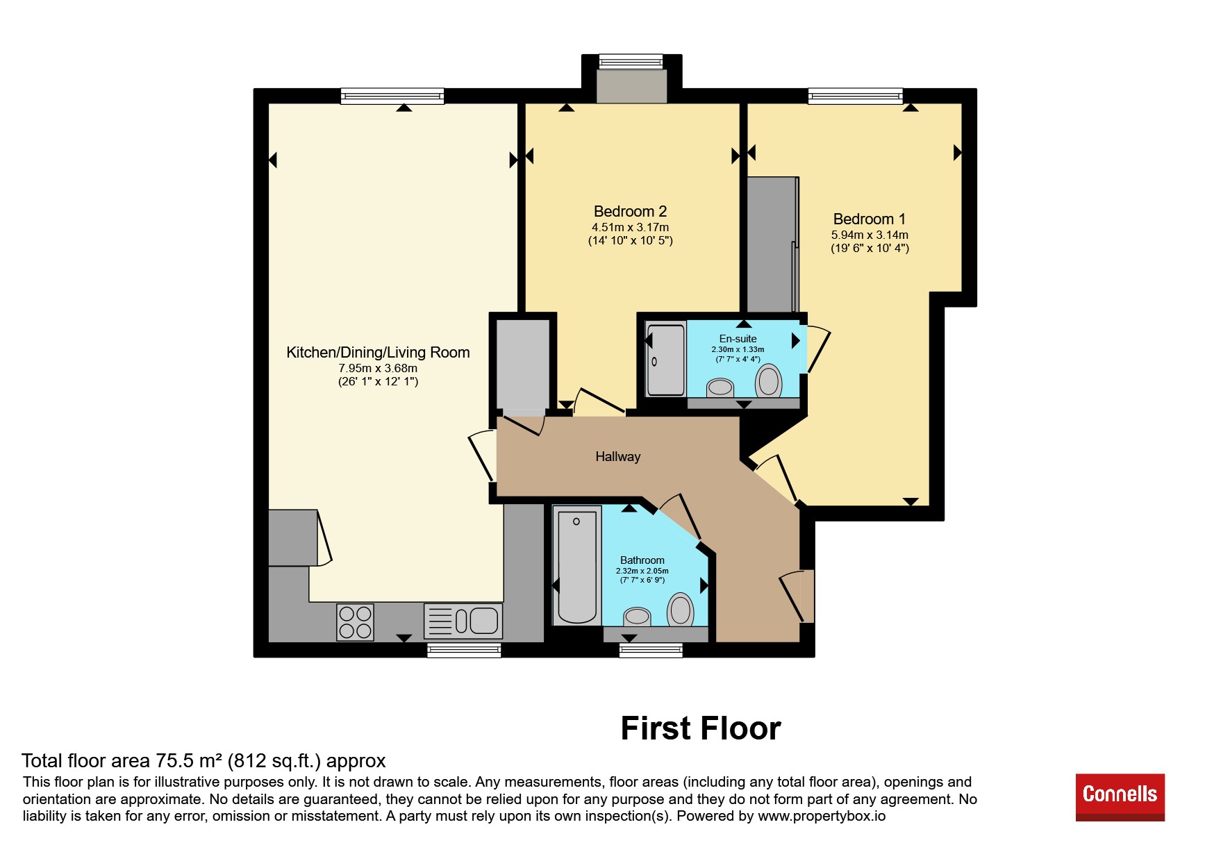 Flat 5, Elizabeth Court, 1, Limes Close, Redhill floorplan