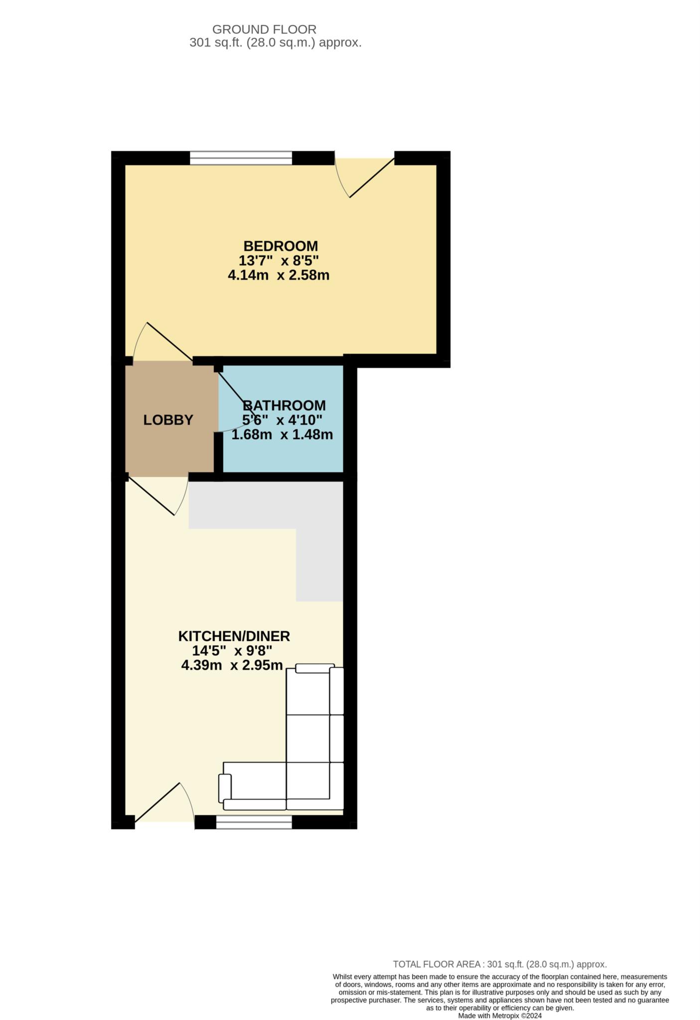 Flat 1, Elm Road, Reading floorplan