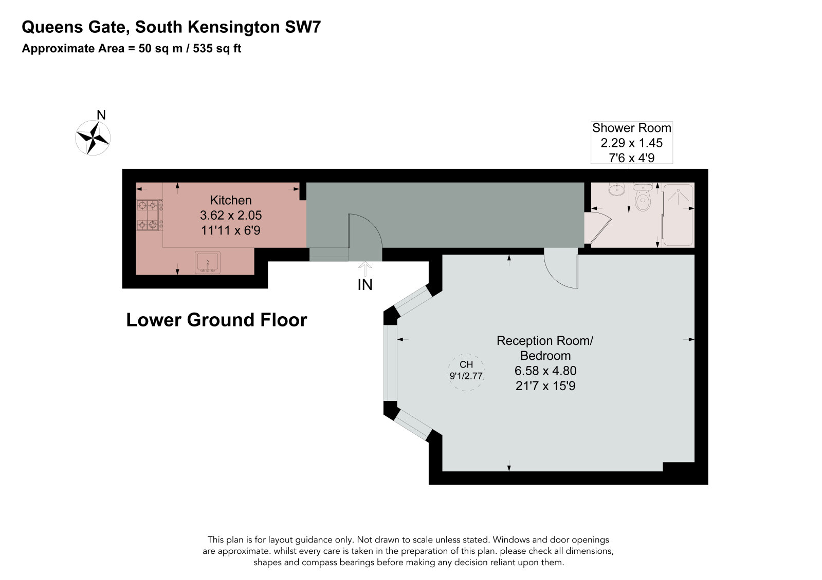 Short Let - Flat 1, 123, Queens Gate, London floorplan