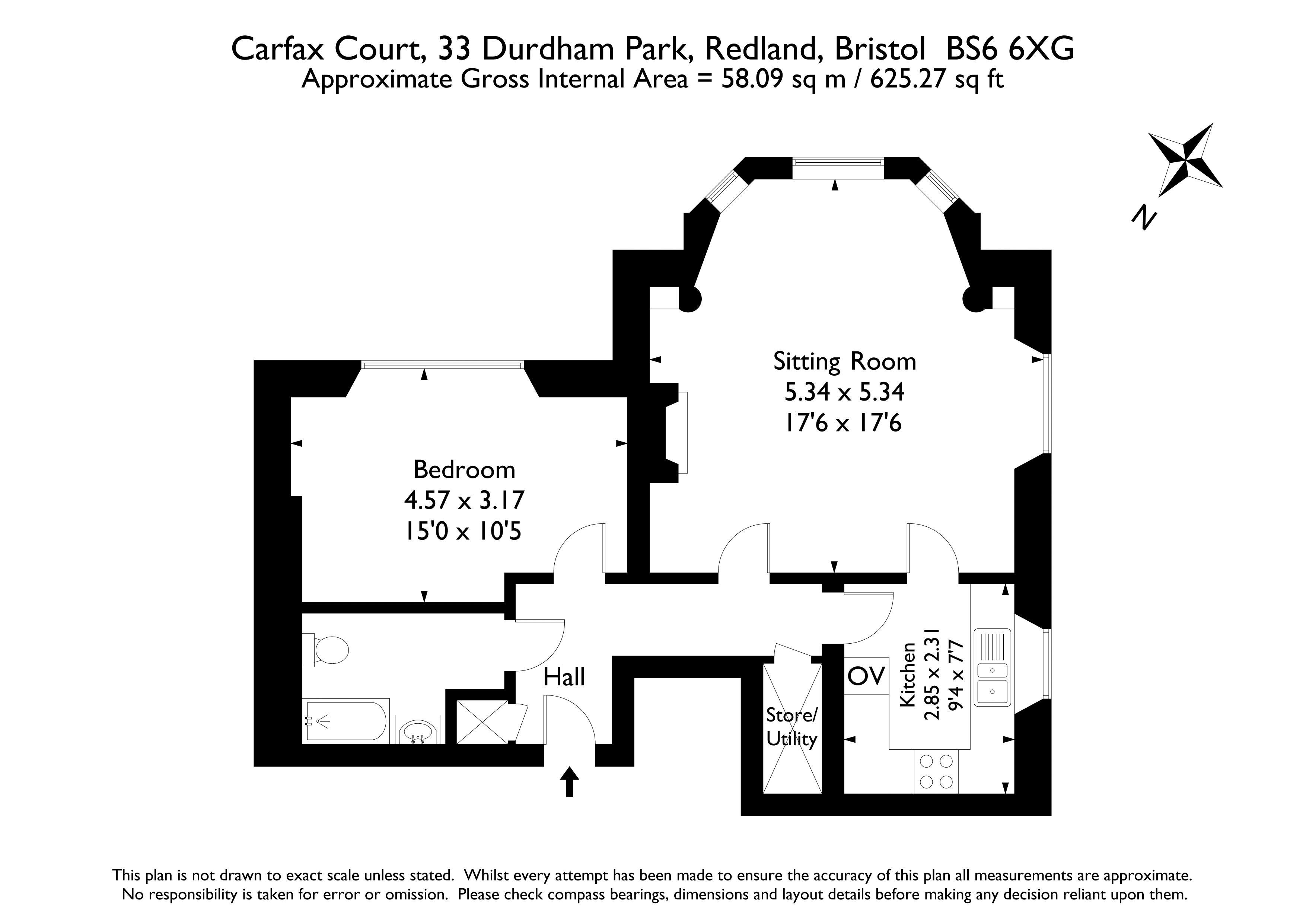 Hall Floor Flat, 27 Carfax Court, 33, Durdham Park, Bristol floorplan