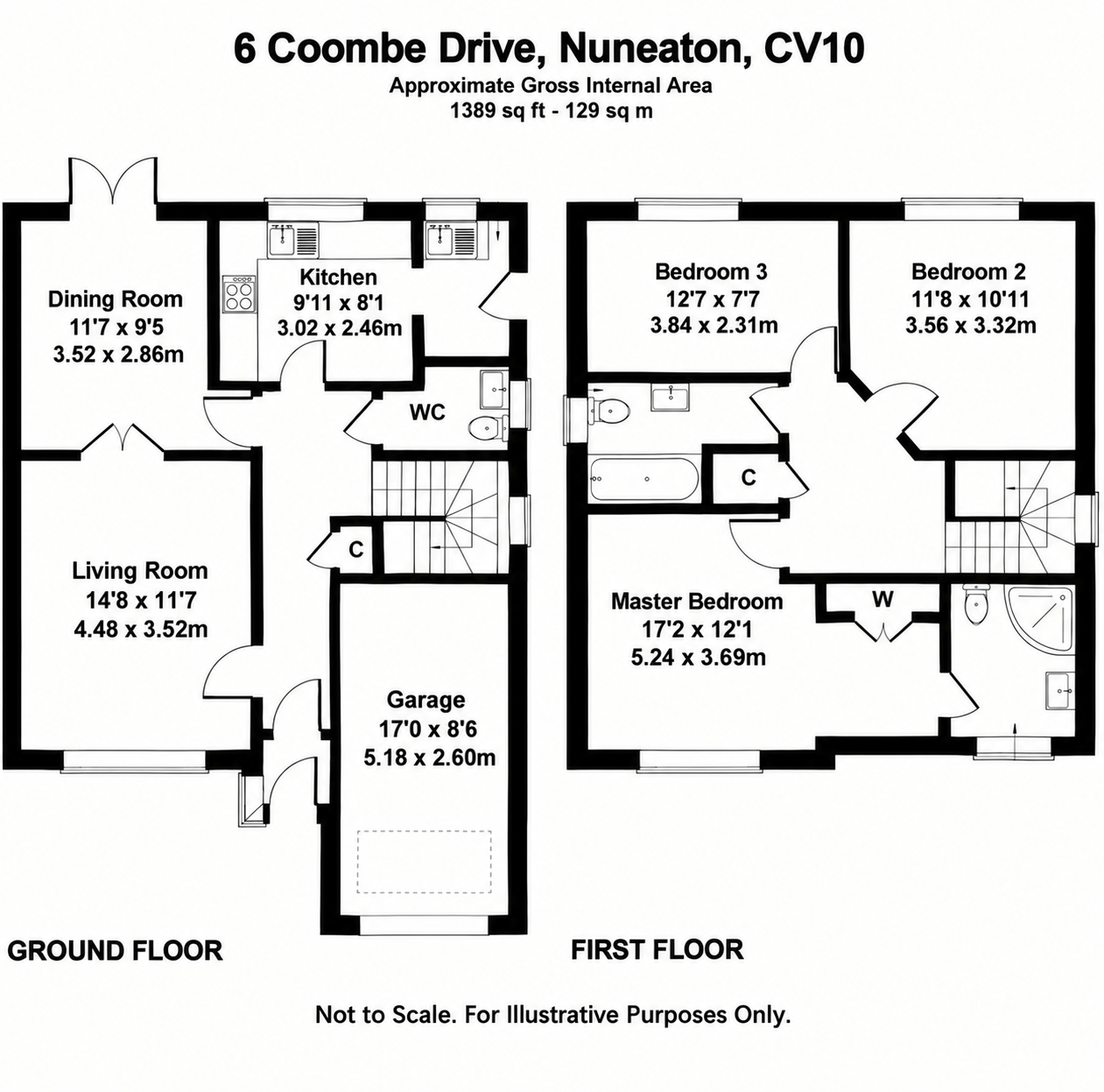 6, Coombe Drive, Nuneaton floorplan