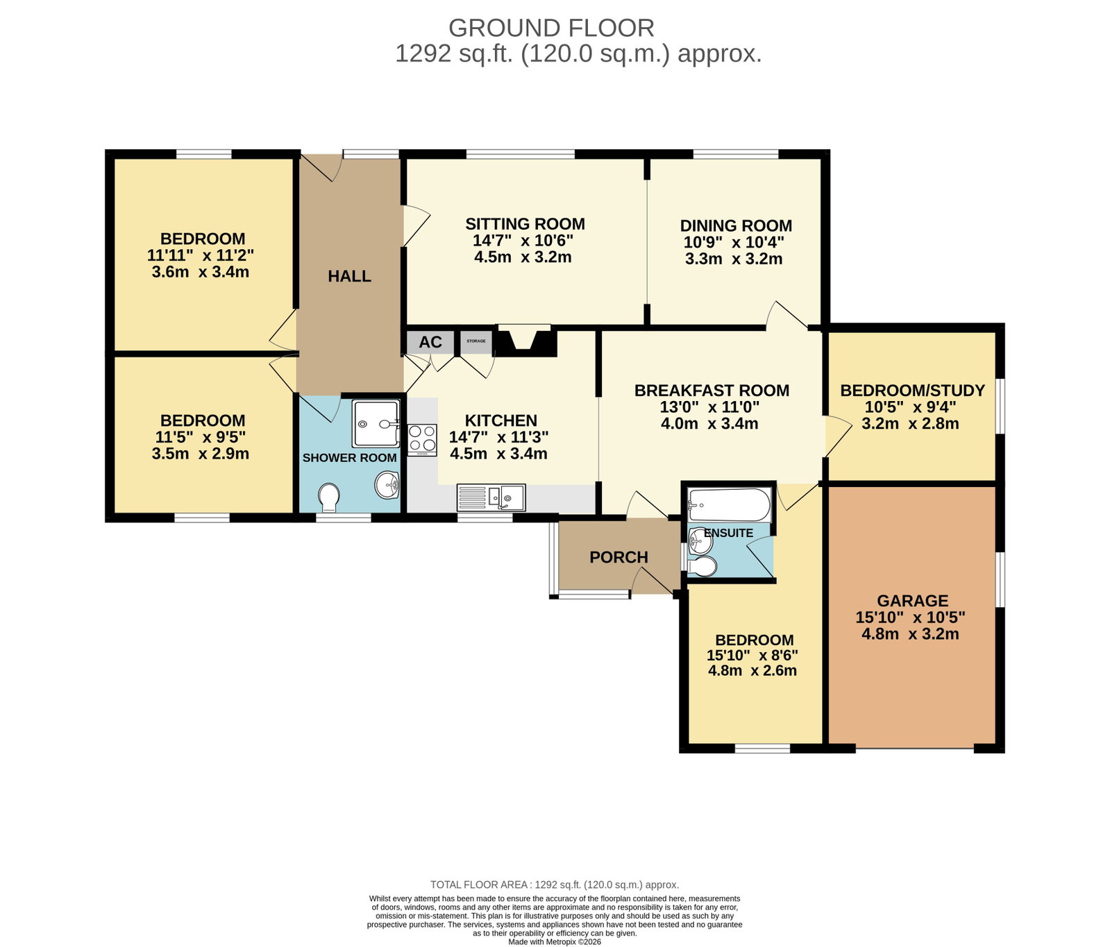 4, Court Lea, Upton-upon-Severn floorplan