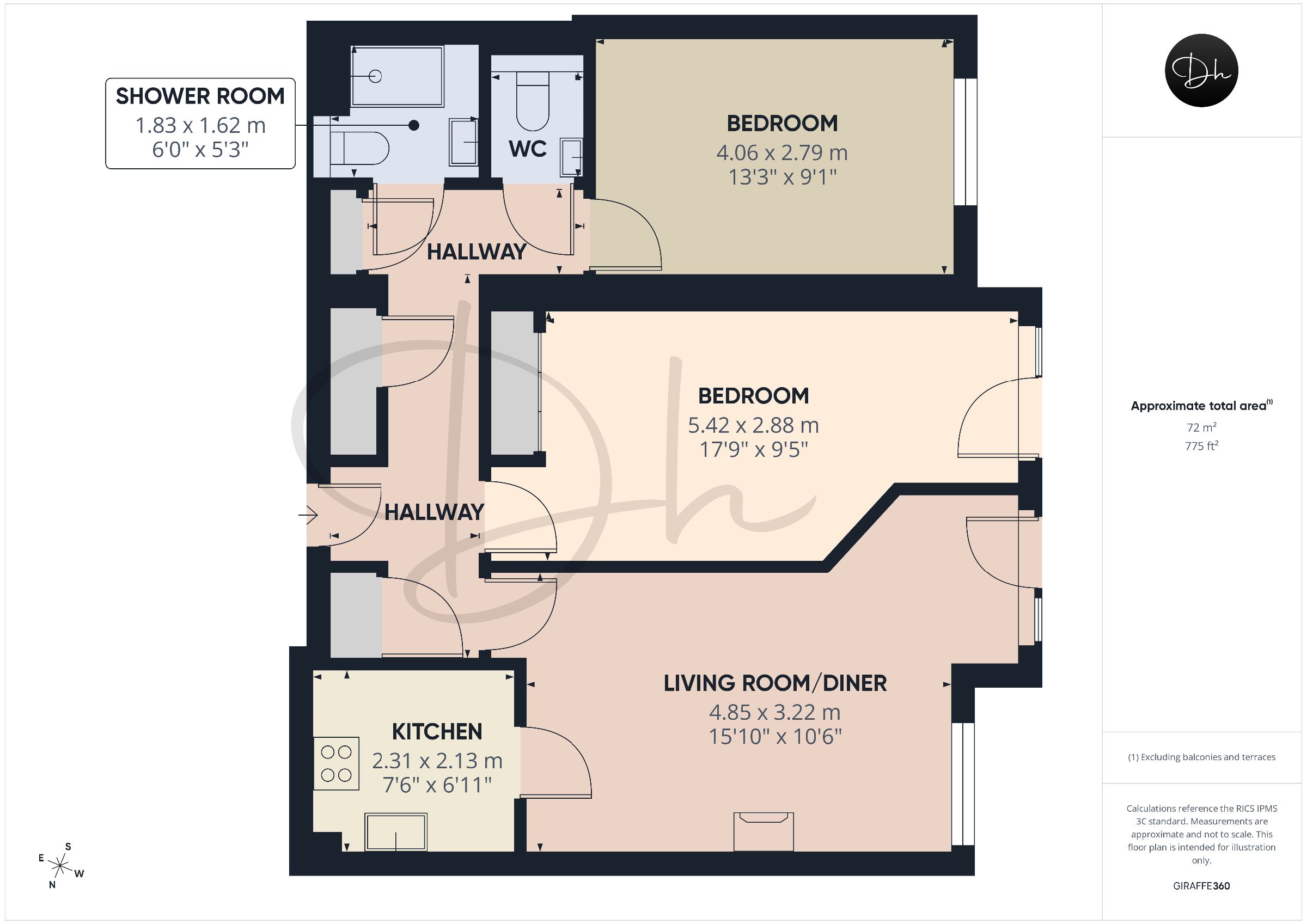 Apartment 14, Sachs Lodge, Torquay floorplan