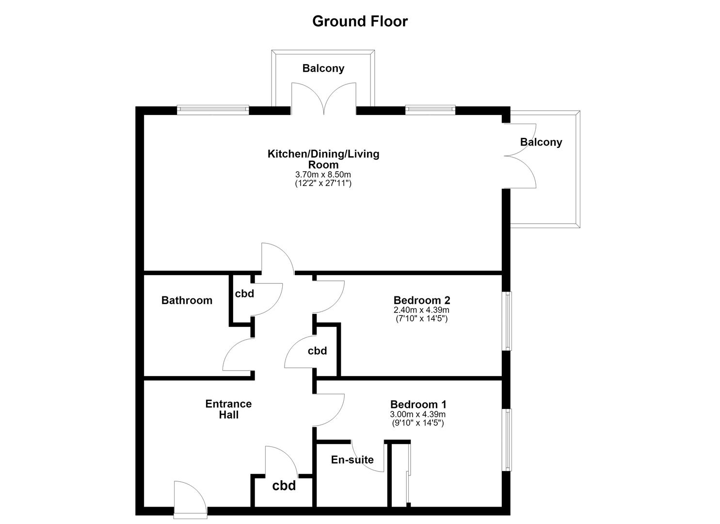 Flat 16, 54, The Avenue, Priors Hall Park floorplan
