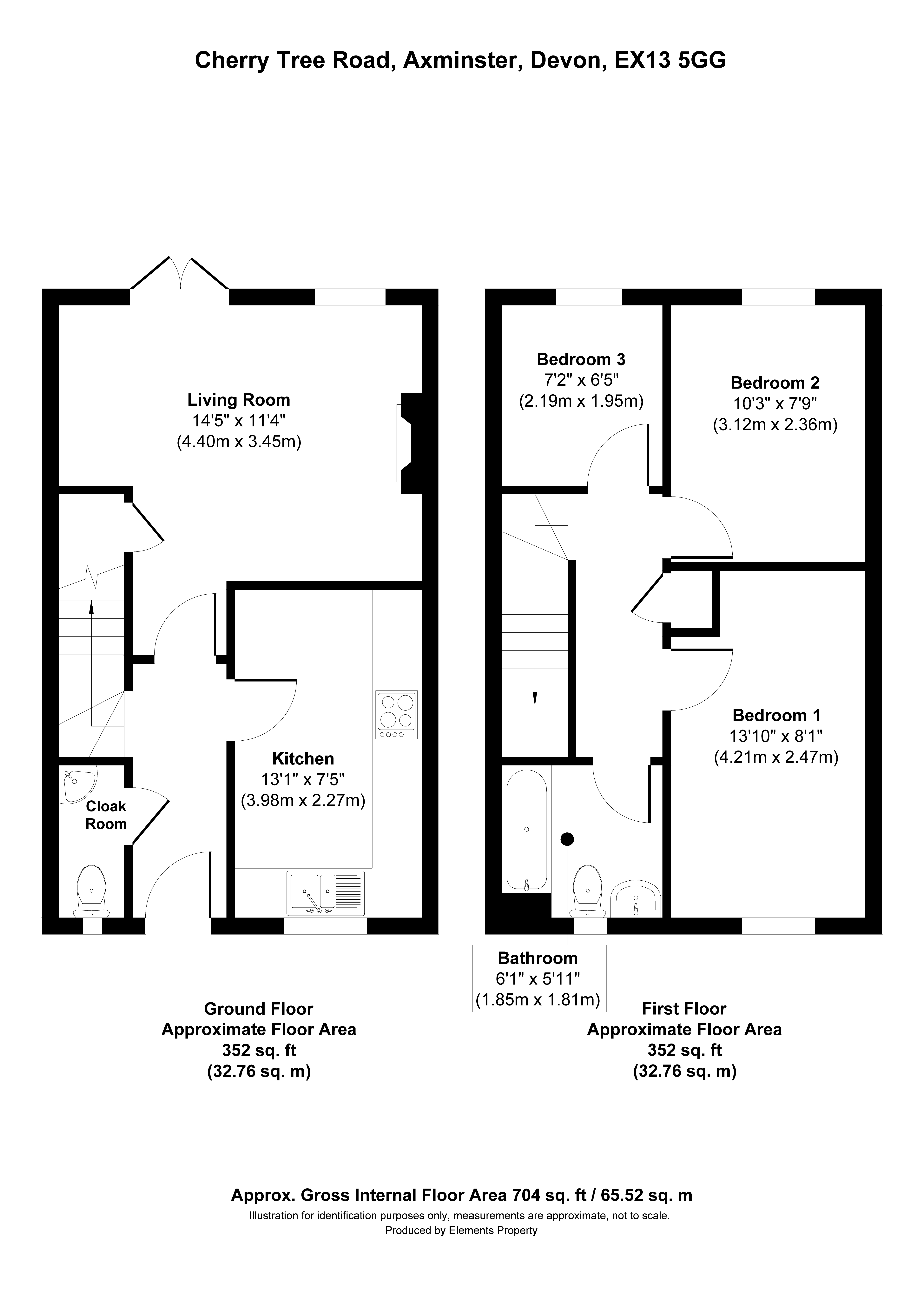 Cherry Tree Road, Axminster EX13, 3 bedroom terraced house for sale