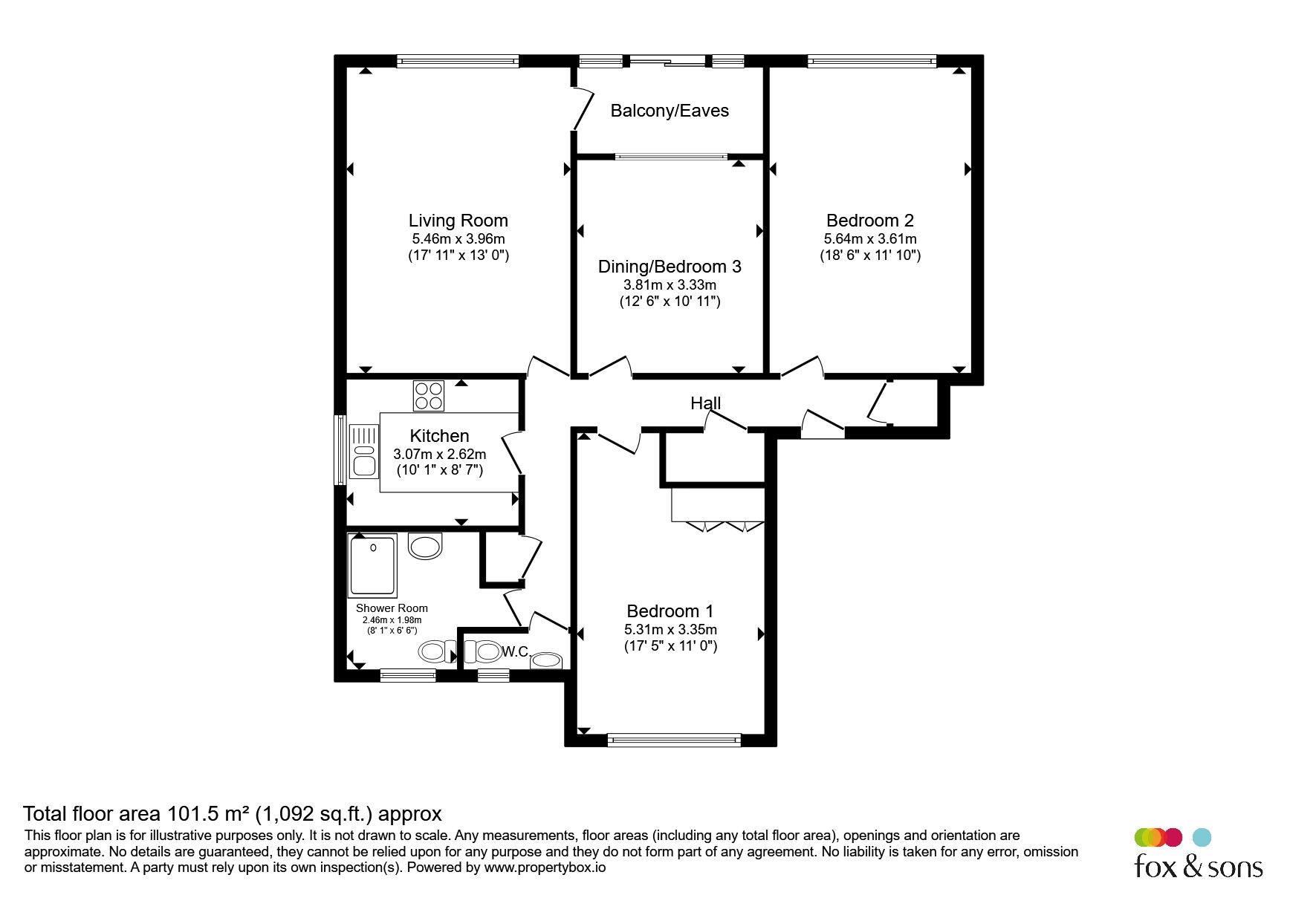 Flat 34, Linkswood, Compton Place Road, Eastbourne floorplan