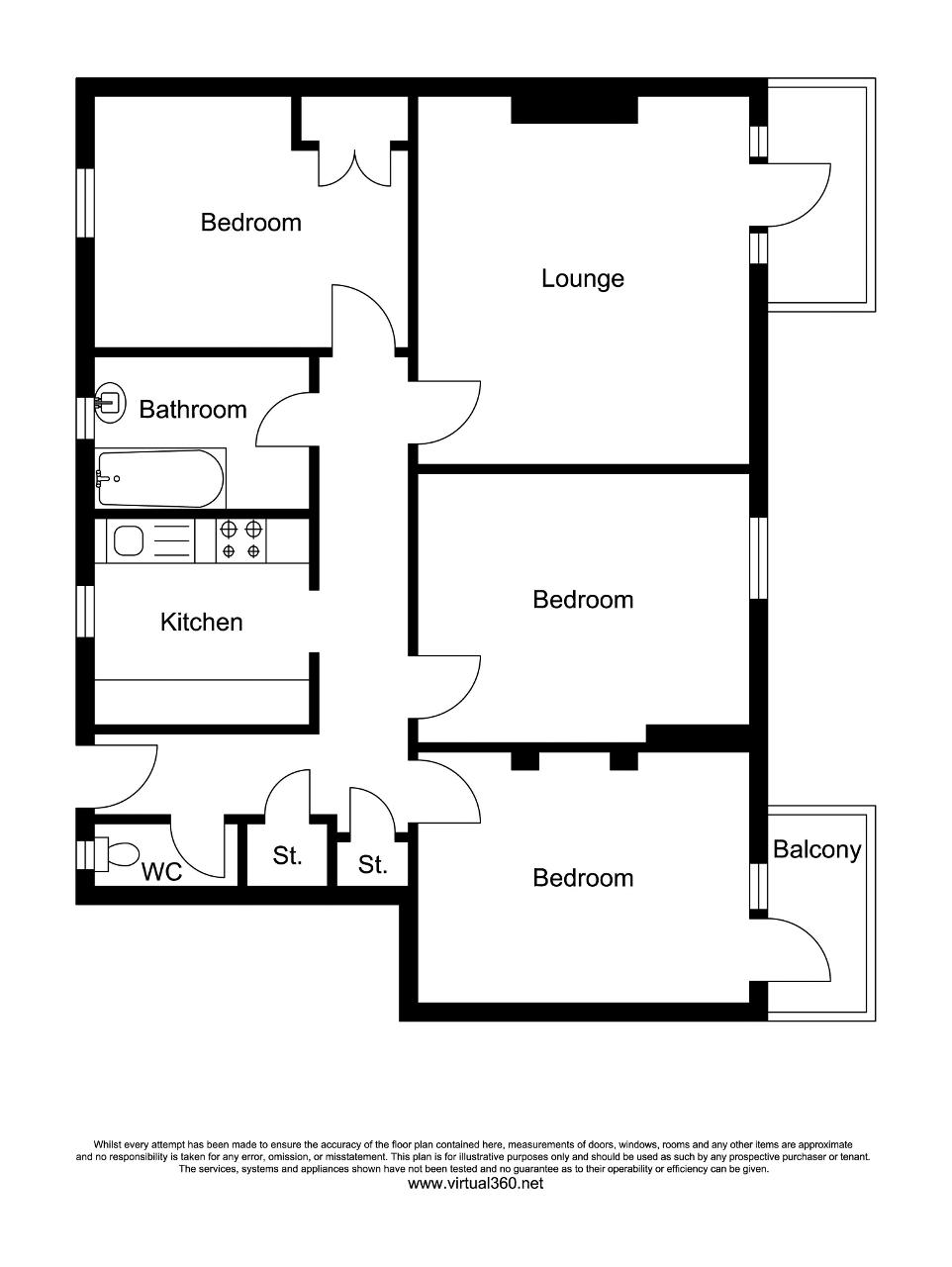 24, Brantwood House, Wyndham Estate, London floorplan