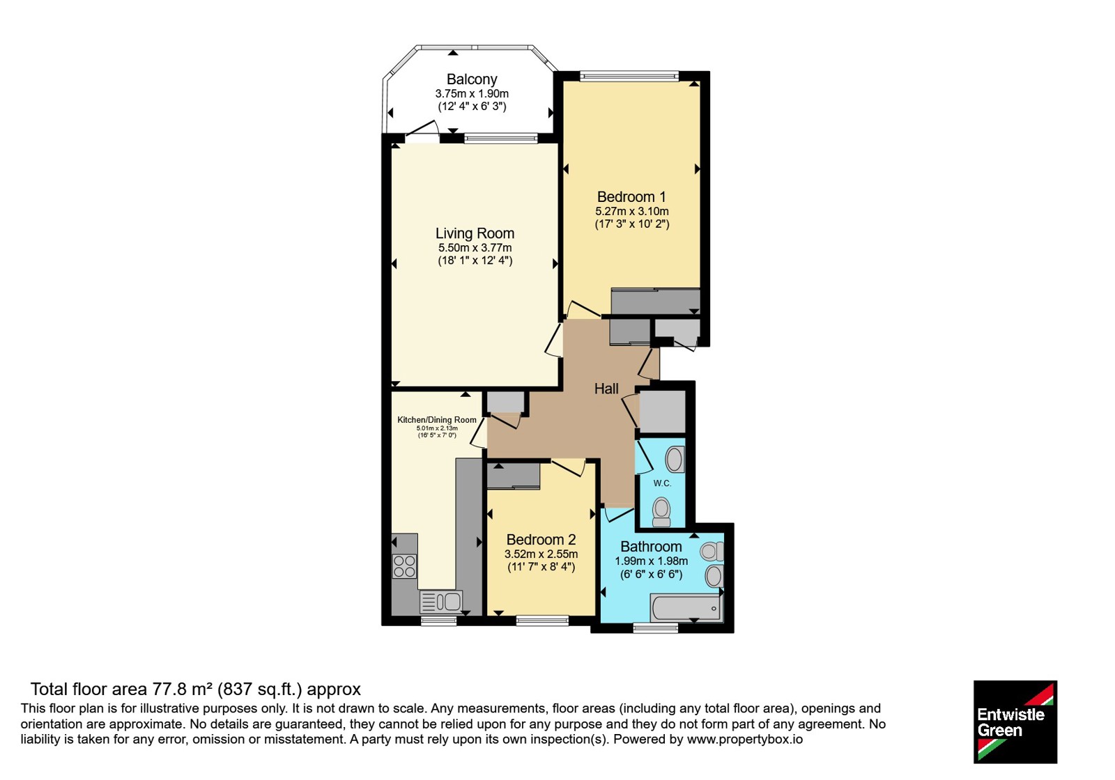 Flat 9, Barton Mansions, 66, North Promenade, Lancashire floorplan