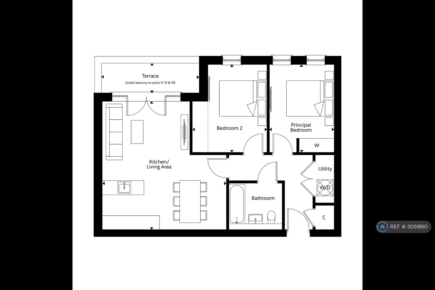 Flat, Jubilee Gardens, Weybridge floorplan