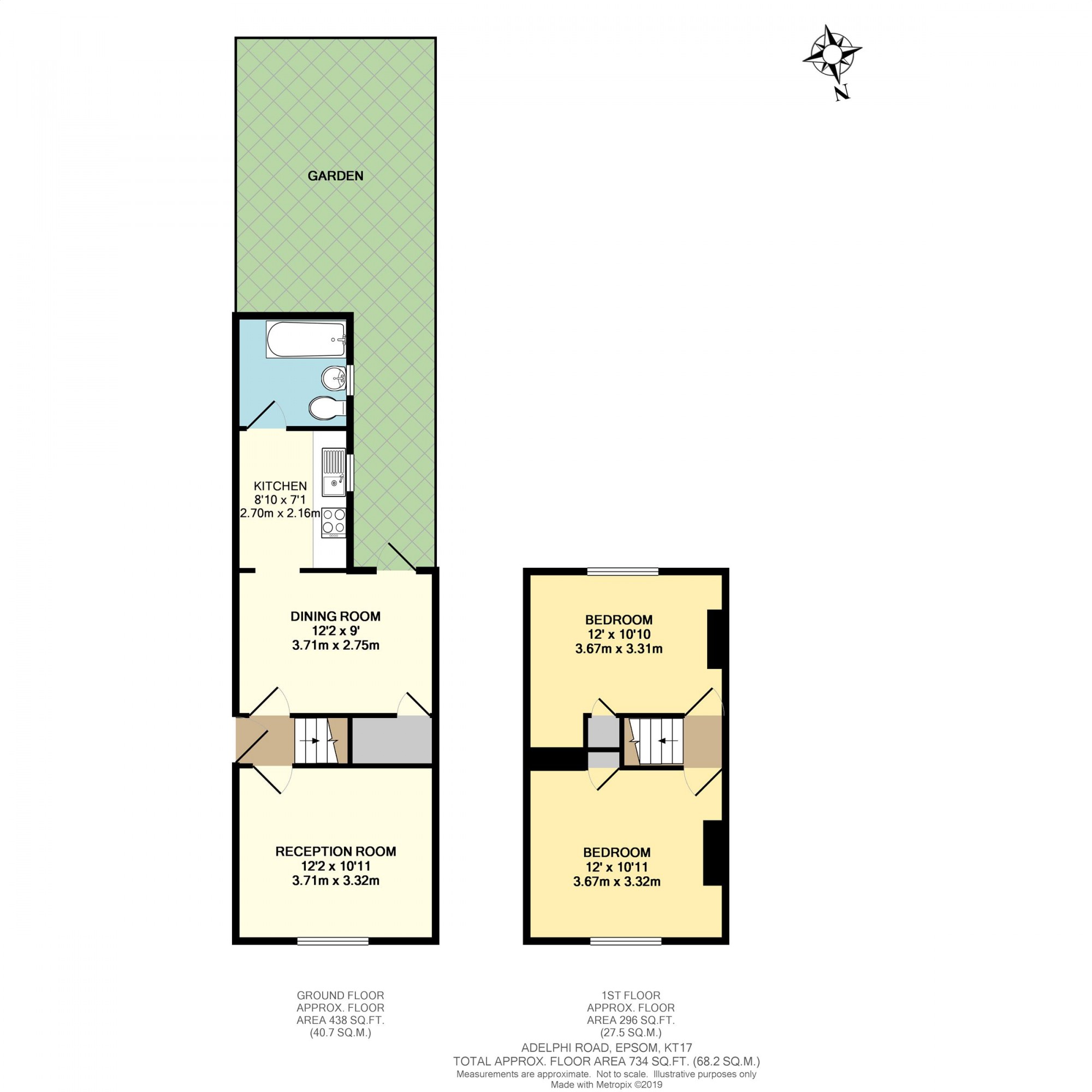 2 Bedrooms End terrace house for sale in Adelphi Road, Epsom, Surrey KT17