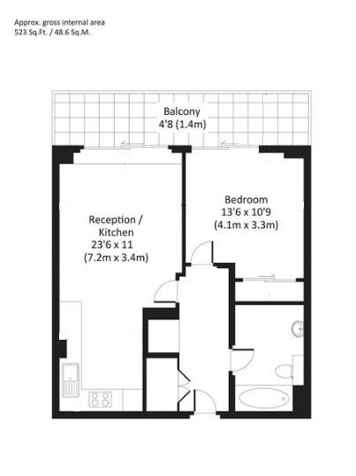 flt 78 Flat 13 Charles House, 385, Kensington High Street, London floorplan