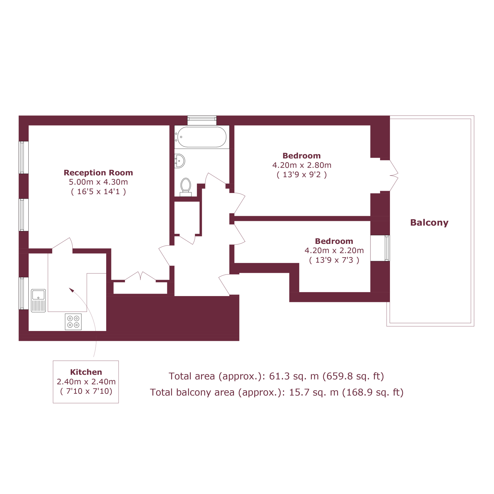 1, Alexandra House, London floorplan