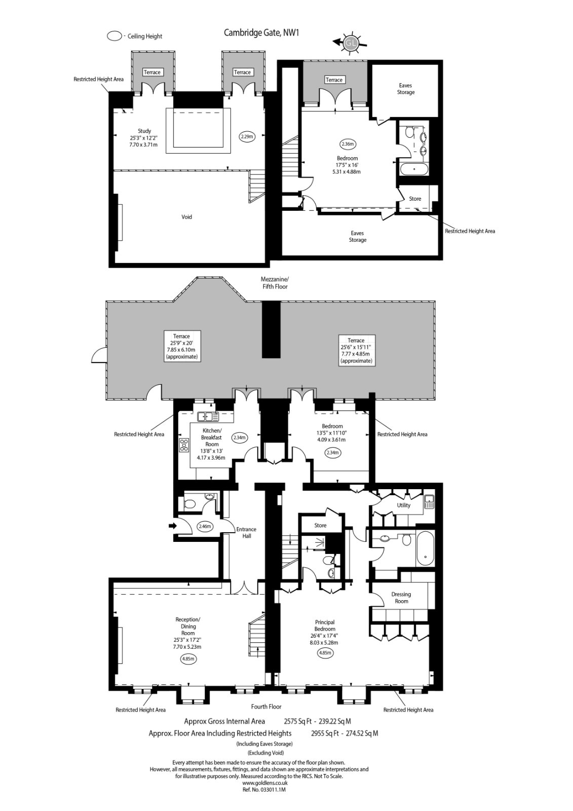 Flat 5, 3, Cambridge Gate, London floorplan