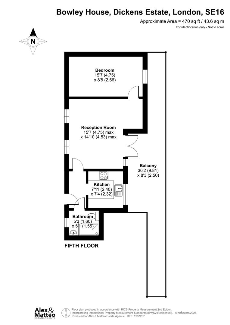 43, Bowley House, Dickens Estate, London floorplan