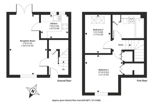 2 Bedrooms Terraced house to rent in Hazlitt Close, Feltham TW13