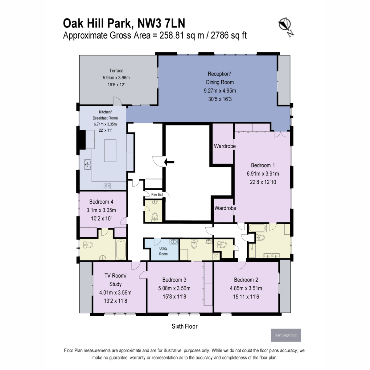 Flat 1, Oak Hill Lodge, Oak Hill Park, London floorplan