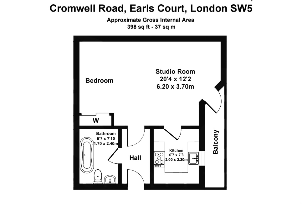 43 Sherborne Court, Cromwell Road, London floorplan