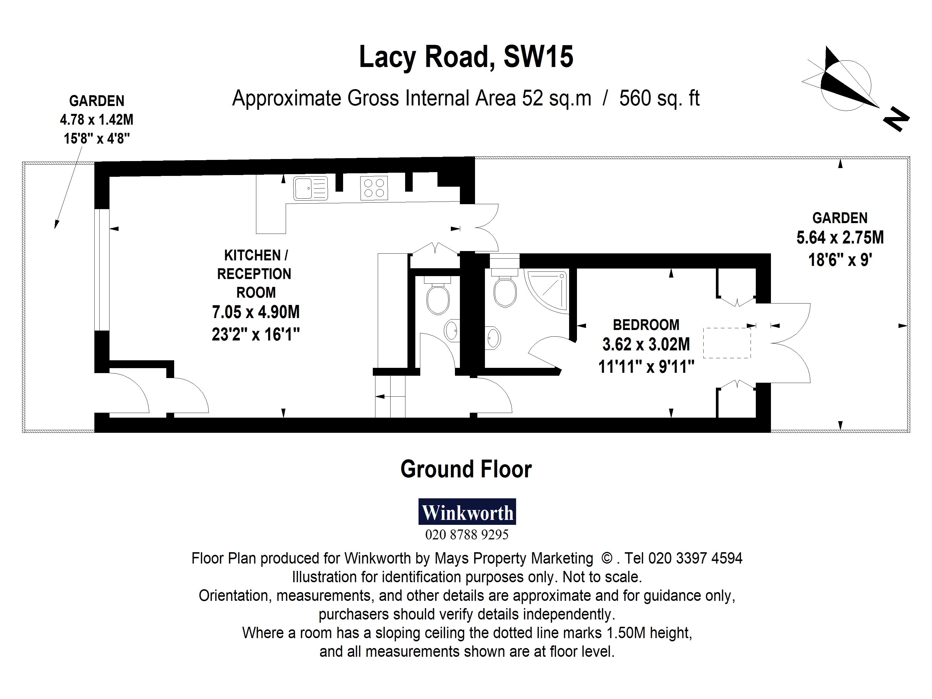 Garden Flat, 34, Lacy Road, London floorplan