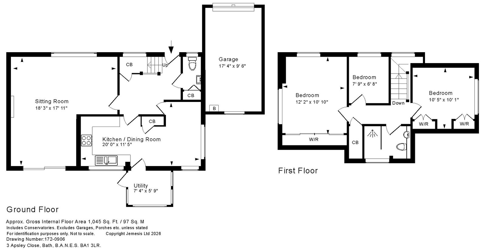 3, Apsley Close, Bath floorplan
