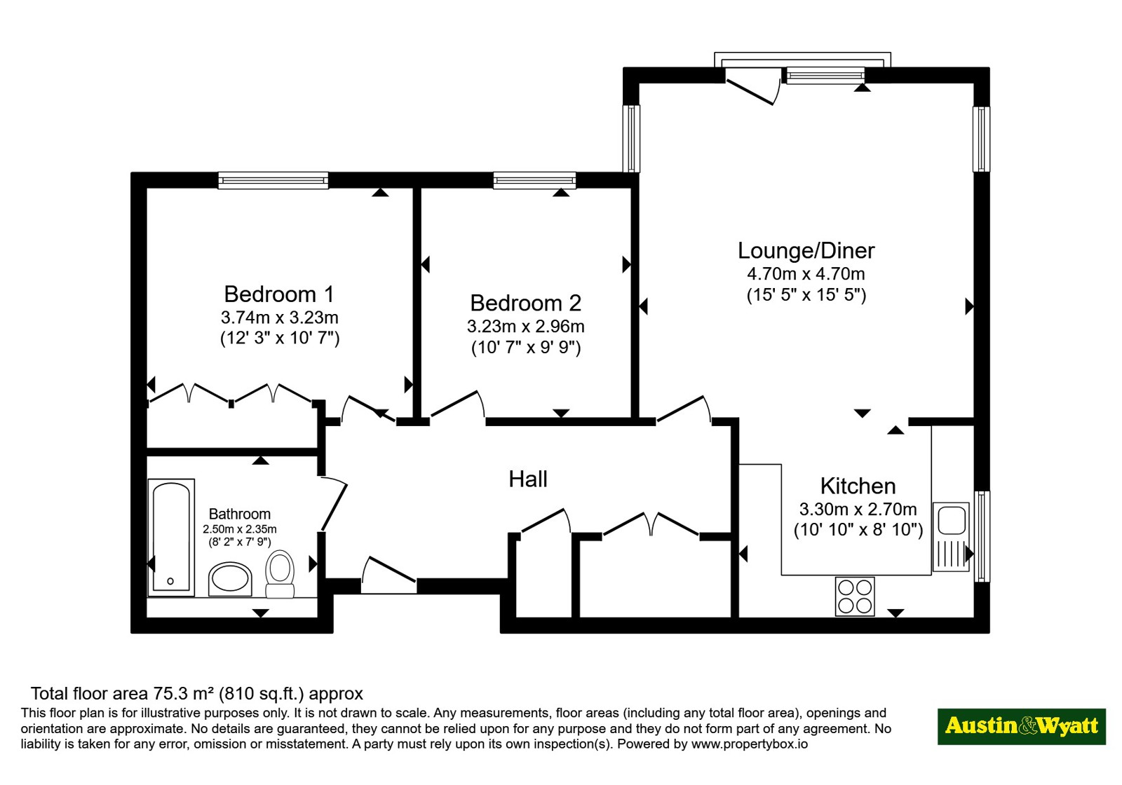 Flat 22 Pipit House, 1, Canford Heath Road, Poole floorplan