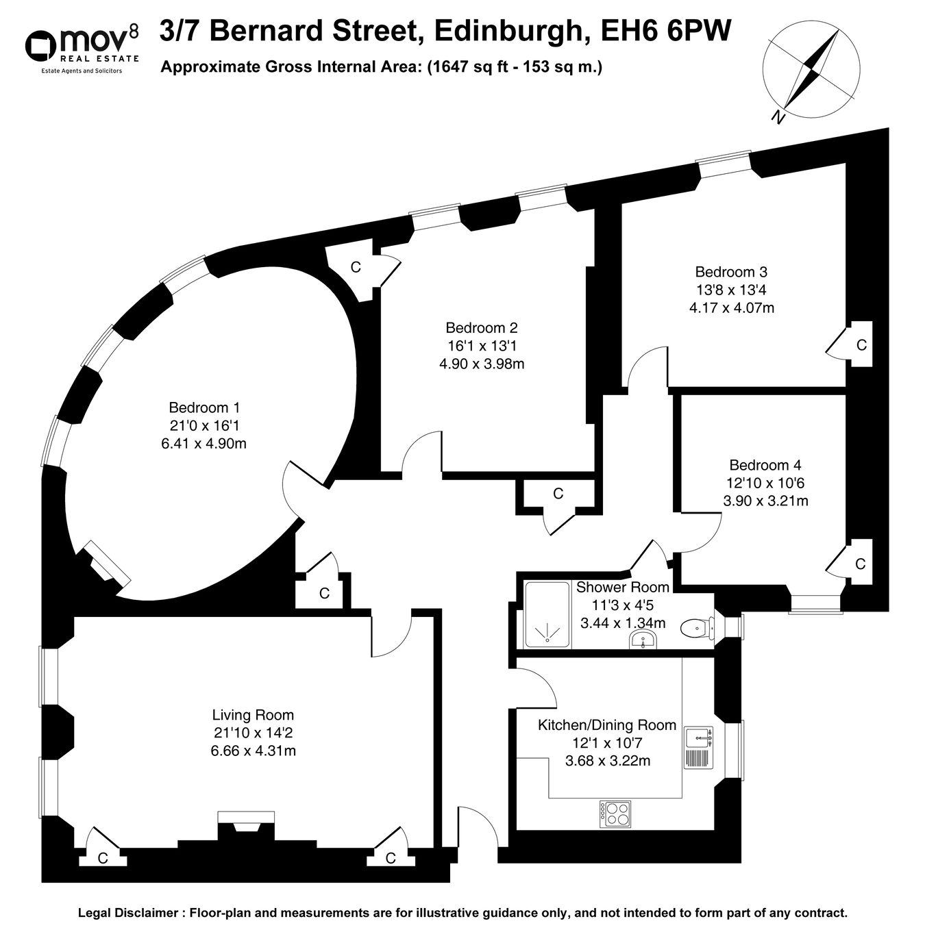 3/7, Bernard Street, Edinburgh floorplan