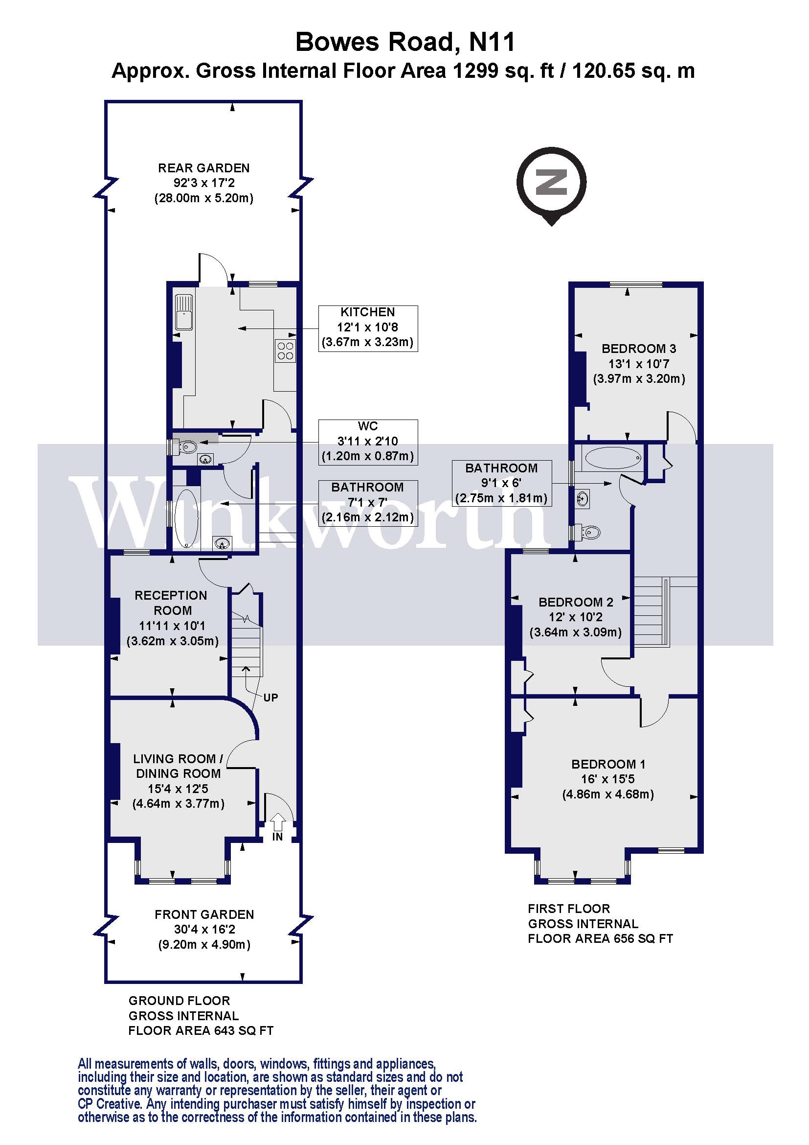 393, Bowes Road, London floorplan