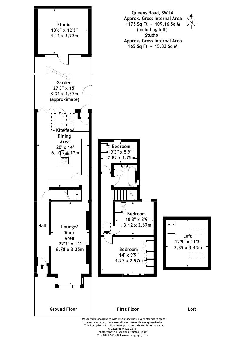 3 Bedrooms End terrace house to rent in Queens Road, East Sheen SW14