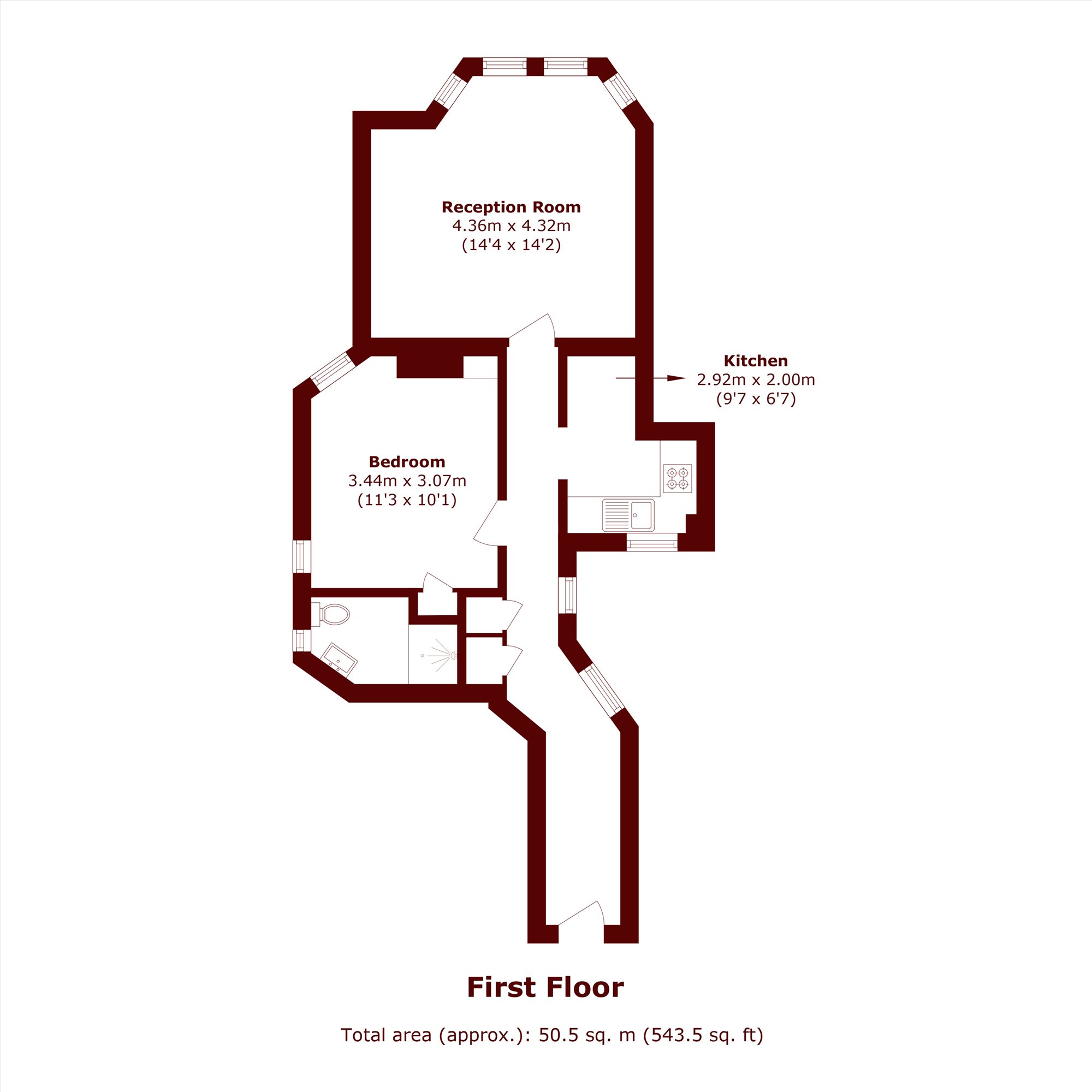 Flat 3A, Alexandra House, St. Marys Terrace, London floorplan
