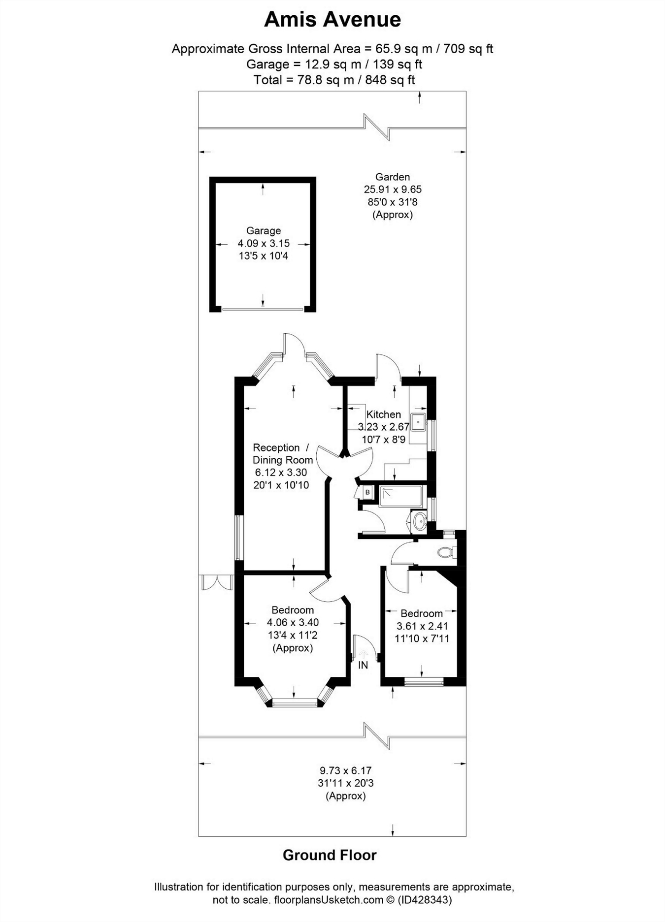 2 Bedrooms Semi-detached bungalow for sale in Amis Avenue, West Ewell, Epsom KT19