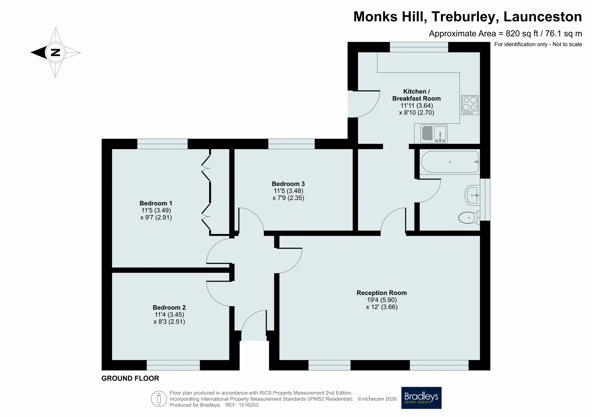 7, Monks Hill, Launceston floorplan