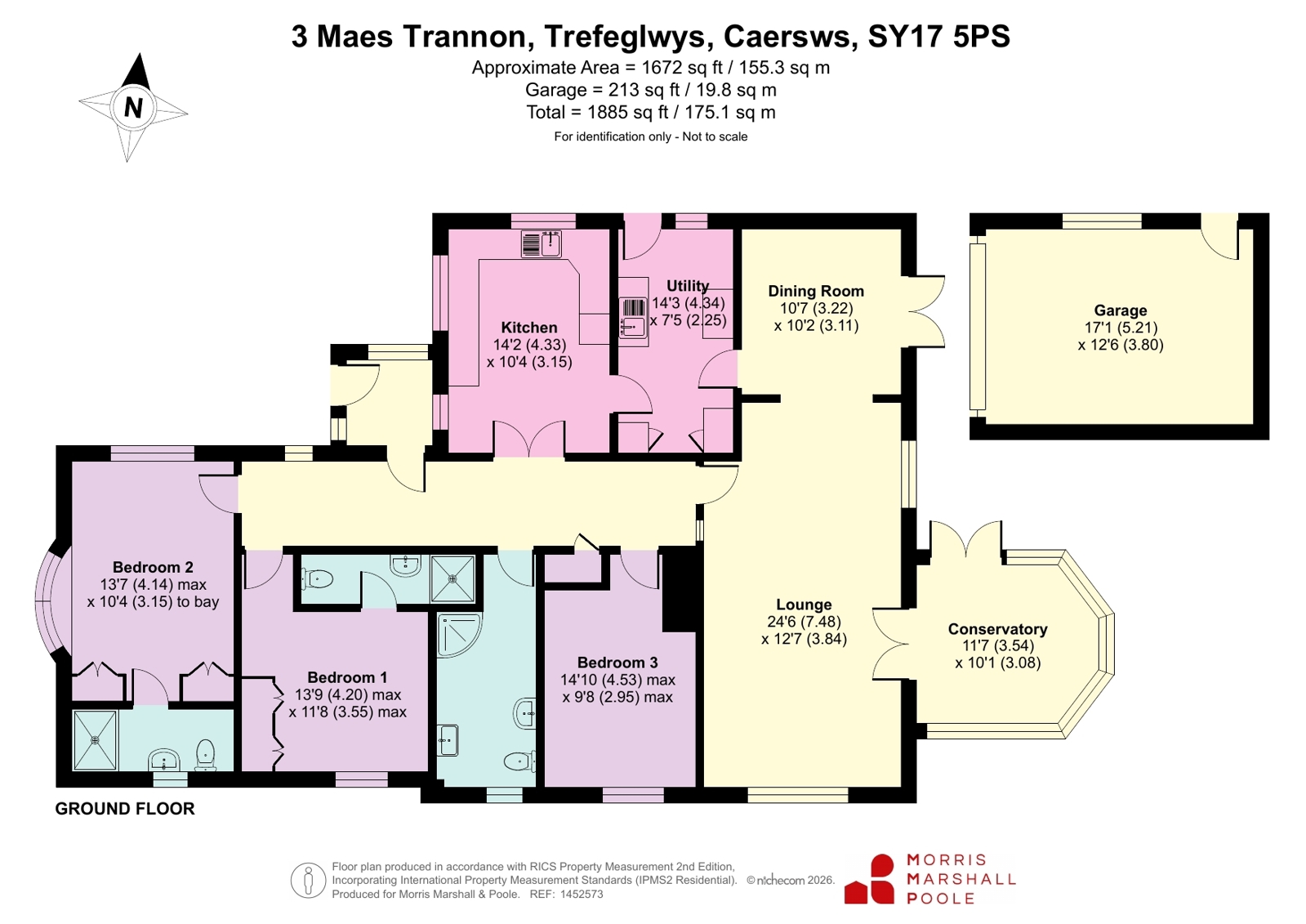 3, Maes Trannon, Caersws floorplan
