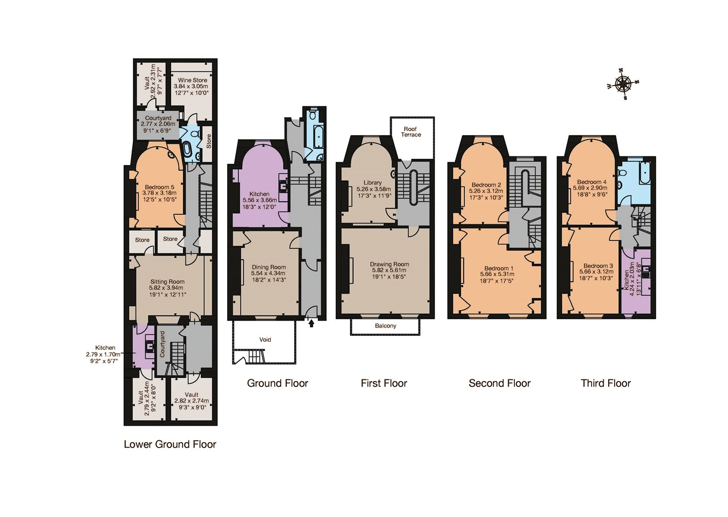 5 Bedrooms Terraced house for sale in Sion Hill Place, Bath BA1