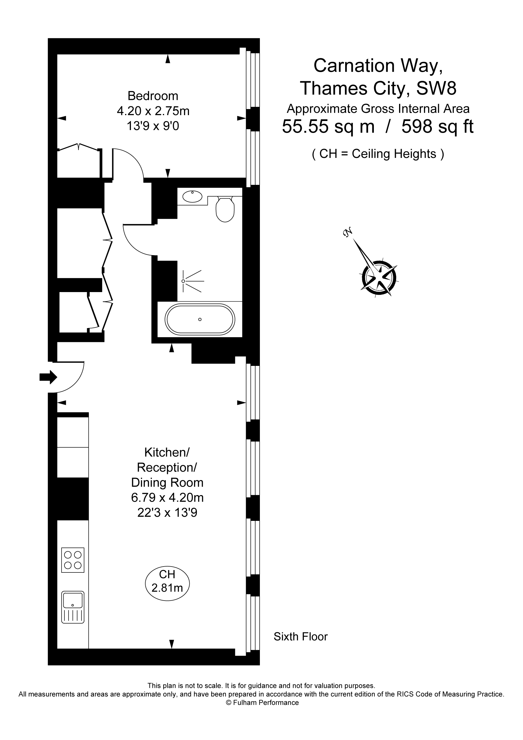 Apartment B0605, 8, Carnation Way, London floorplan