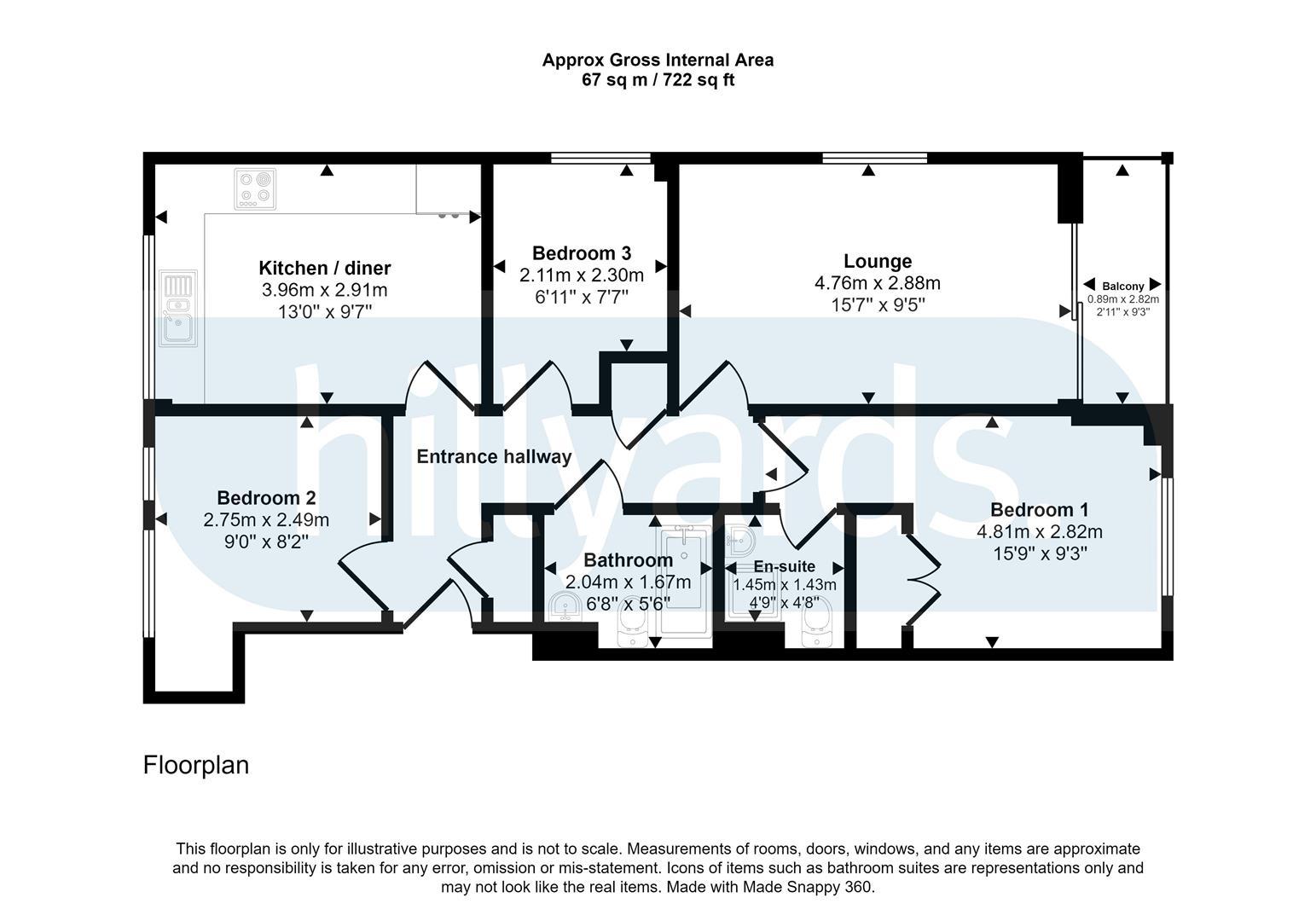 58, Stanton House, Aylesbury floorplan